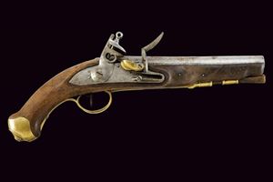 An 1844 model navy flintlock pistol