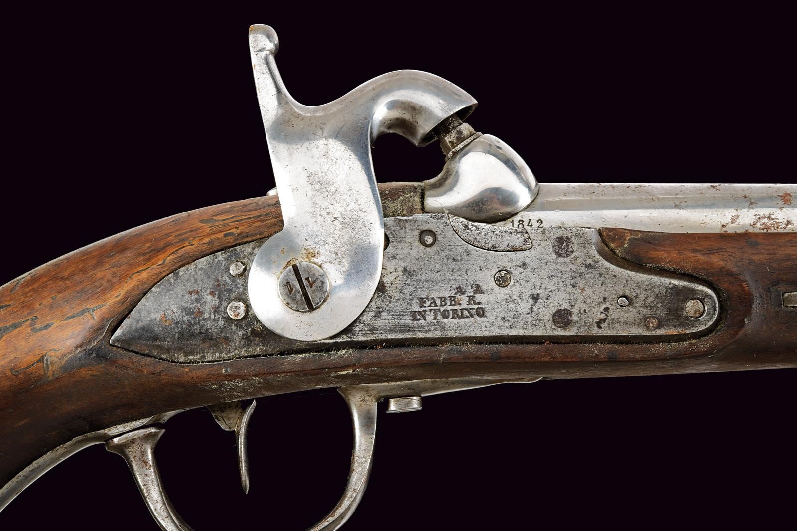 Regno di Sardegna, Pistola da cavalleria Mod. 1814 ridotta a luminello (1842)