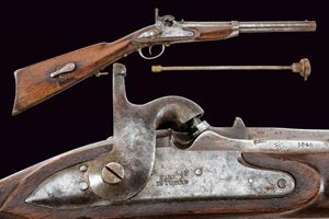 A rare Model 1843 percussion short carbine for cavalry, with separate ramrod