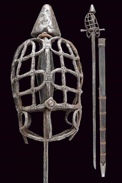 Spada con fornimento a gabbia, lama dritta a un filo e controfilo (terzo quarto del XVI secolo)
