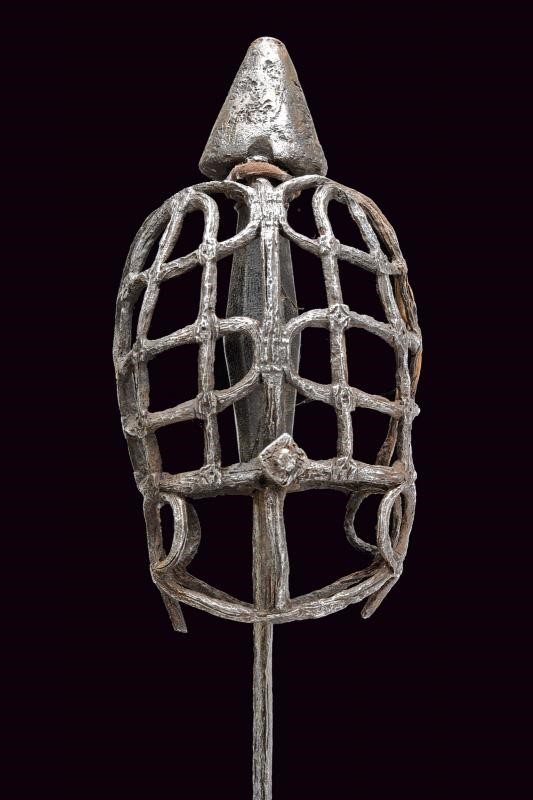 Spada con fornimento a gabbia, lama dritta a un filo e controfilo (terzo quarto del XVI secolo)