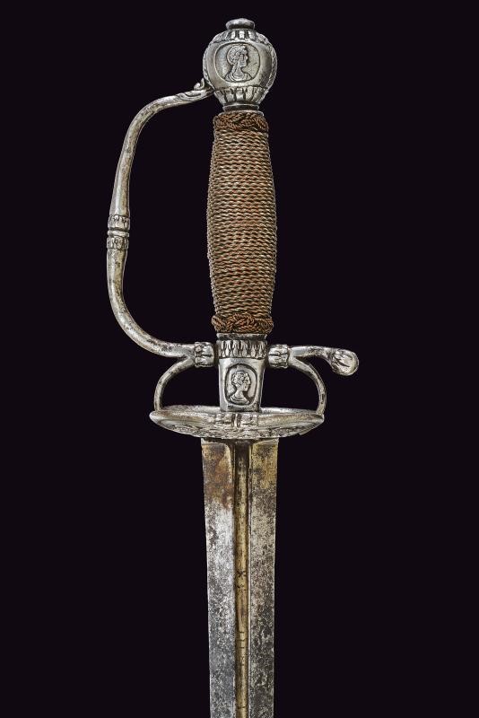 Arma bianca italiana, Spadino con lama a due fili e impugnatura in legno (prima metà XVIII secolo...