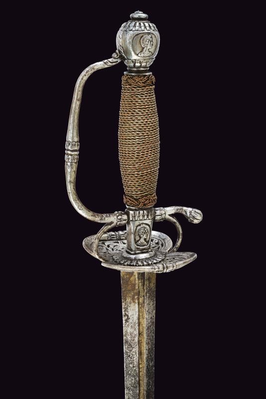 Arma bianca italiana, Spadino con lama a due fili e impugnatura in legno (prima metà XVIII secolo...