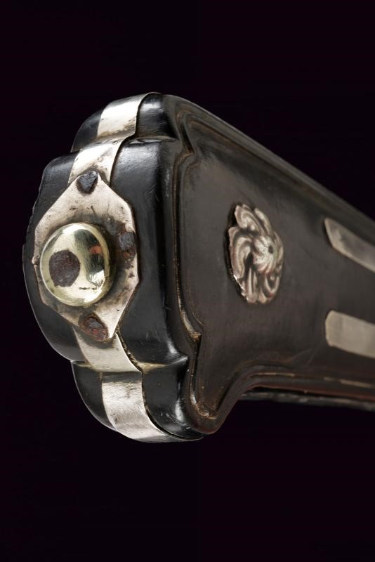 Militaria del periodo Impero austro-ungarico, Paloscio da caccia con lama incisa e impugnatura in...