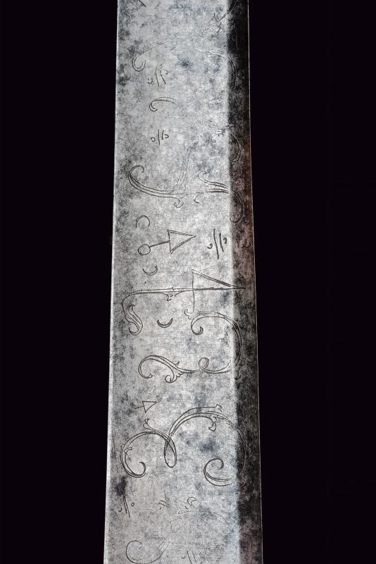 Militaria del periodo Impero austro-ungarico, Paloscio da caccia con lama incisa e impugnatura in...