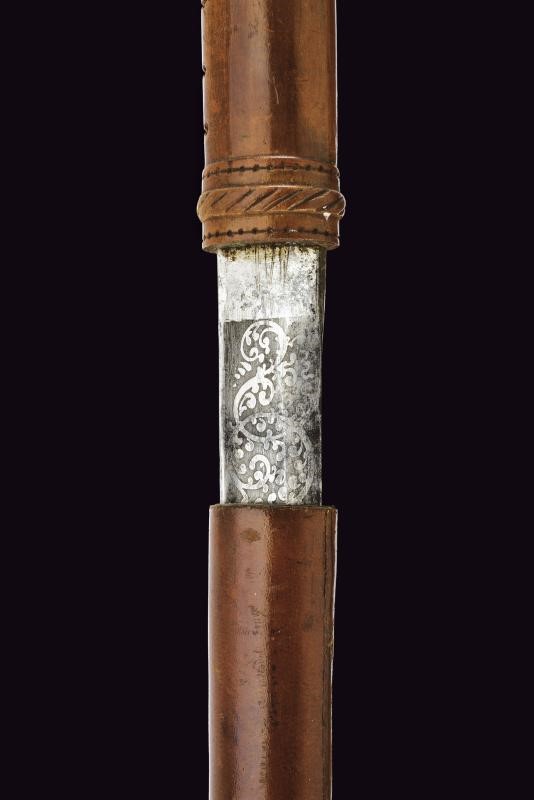 Militaria, Bastone animato a lama dritta incisa, fine del XIX secolo
