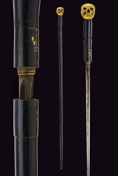 Impugnatura a teschio, Bastone animato (arma da collezione), Francia, 1900 circa