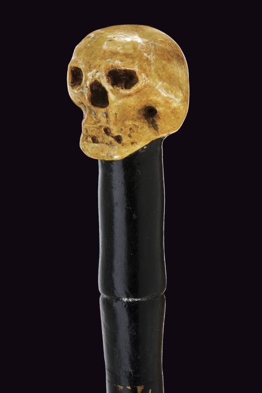 Impugnatura a teschio, Bastone animato (arma da collezione), Francia, 1900 circa