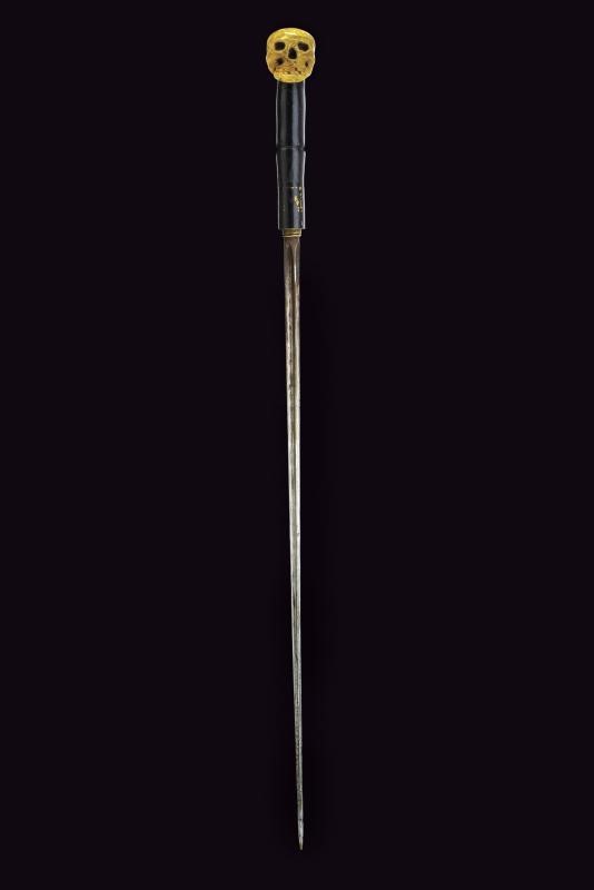 Impugnatura a teschio, Bastone animato (arma da collezione), Francia, 1900 circa