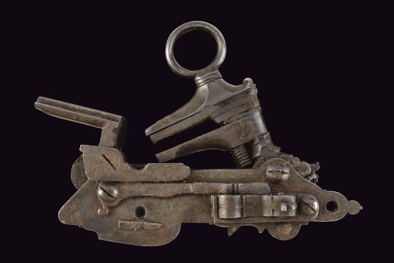 Carreras, Batteria alla micheletta in ferro dorato, marcature “MALAGA” e “EN MADRID 1830”, 1800-1...