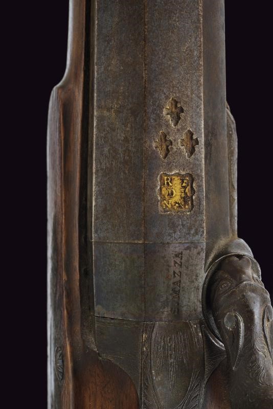 Fucile a luminello S. Mazza, canna liscia a due ordini, metà XIX secolo