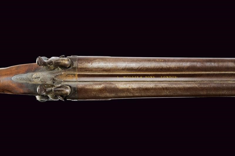 Hollis, Doppietta a luminello, canne lisce giustapposte in metallo, metà del XIX secolo