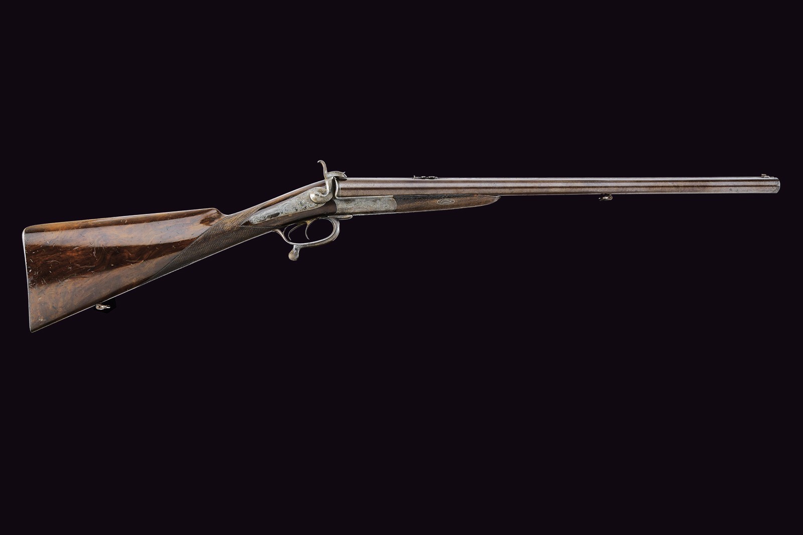 Devisme, Express a spillo con canne rigate rigate, damasco e incisioni, 1870