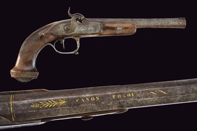 Francia, Pistola a luminello a canna ottagonale microrigata (cal. 13,6 mm), metà XIX secolo