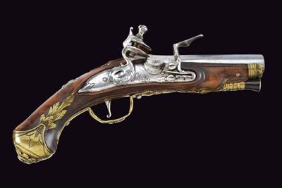 Maffei, Pistola da viaggio a pietra focaia, metà XVIII secolo