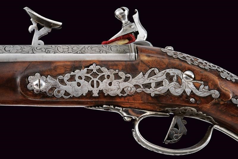 Italia settentrionale, Pistola alla fiorentina da fonda con incisioni floreali e serpenti