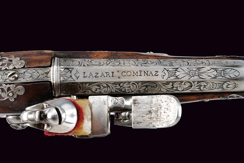 Italia settentrionale, Pistola alla fiorentina da fonda con incisioni floreali e serpenti