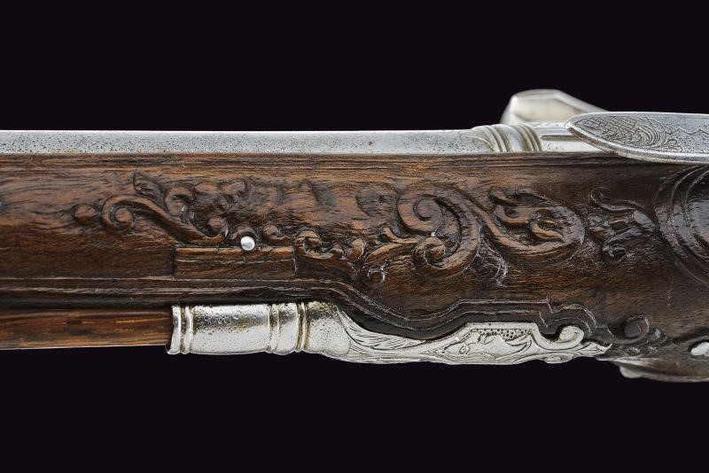 C.Z., Coppia di pistole alla fiorentina, canne lisce a due ordini incise e marcate 1775