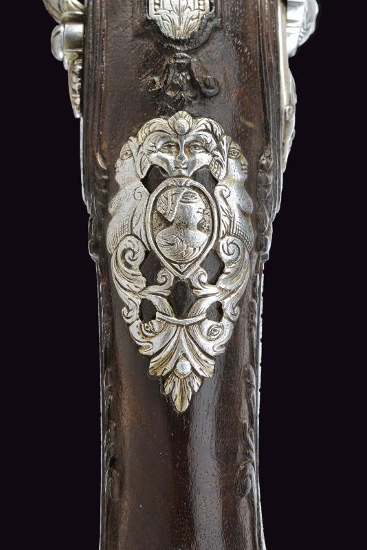 C.Z., Coppia di pistole alla fiorentina, canne lisce a due ordini incise e marcate 1775