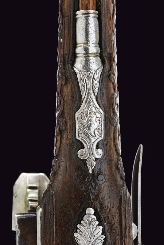 C.Z., Coppia di pistole alla fiorentina, canne lisce a due ordini incise e marcate 1775