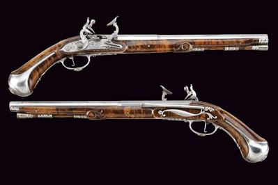 Pistole da fonda alla fiorentina, Toscana, canne lisce a due ordini (circa 1700)