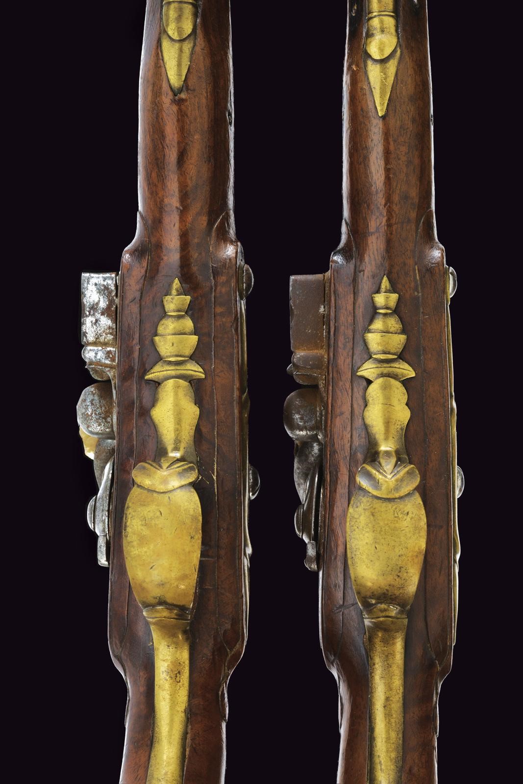 Germania, Paio di pistole a pietra focaia, cal. 10,5 mm, XVIII secolo