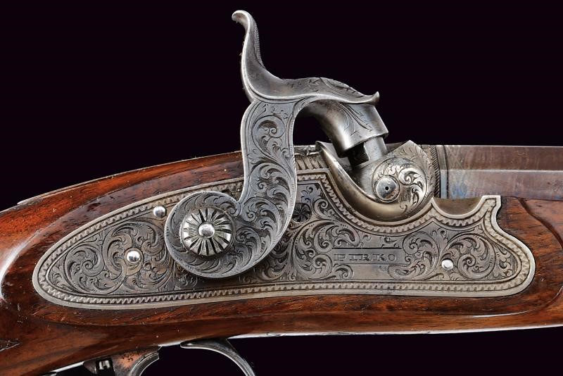 Karl Pirko, Coppia di pistole a luminello da duello in cassetta, tecnica Vienna