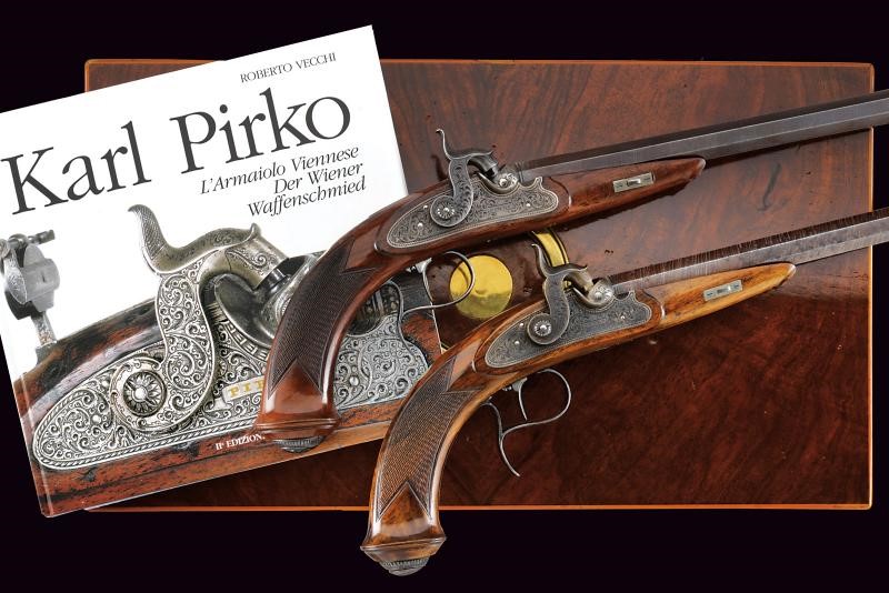 Karl Pirko, Coppia di pistole a luminello da duello in cassetta, tecnica Vienna