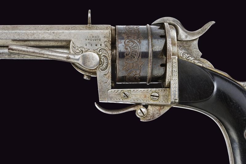 Loron, Raro revolver a spillo “LORON BREVETE”, calibro 9 mm, 1870 circa