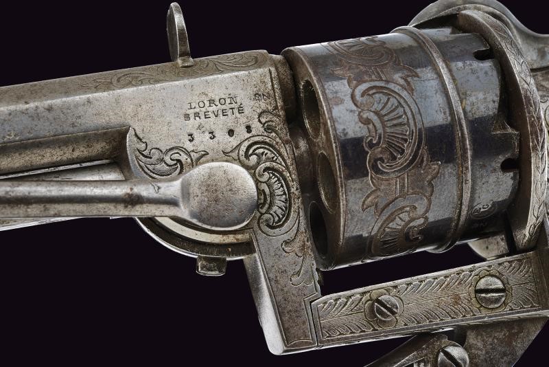 Loron, Raro revolver a spillo “LORON BREVETE”, calibro 9 mm, 1870 circa