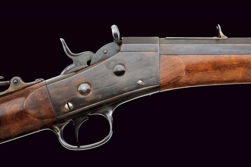 Remington, Fucile da bersaglio a colpo singolo a retrocarica, canna rigata ottagonale, cal. 10 mm...