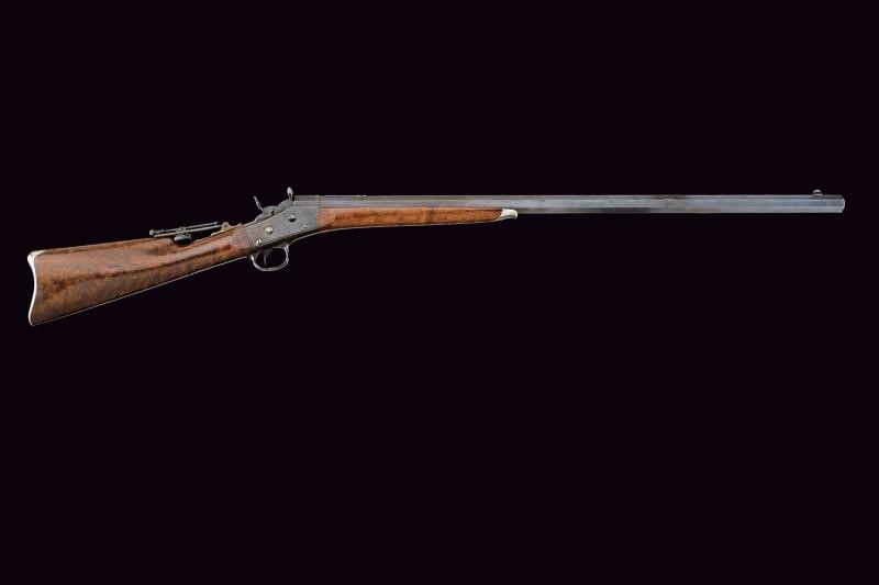 Remington, Fucile da bersaglio a colpo singolo a retrocarica, canna rigata ottagonale, cal. 10 mm...