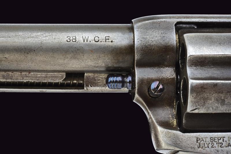 Colt, Single Action Army, Mod. 1873 revolver a tamburo per cartucce .38 W.C.F., canna rigata