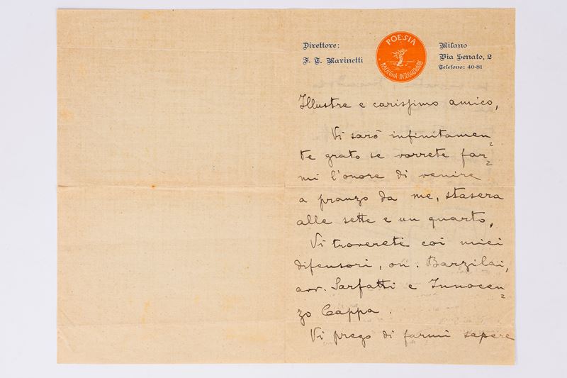 Lettera autografa a Capuana