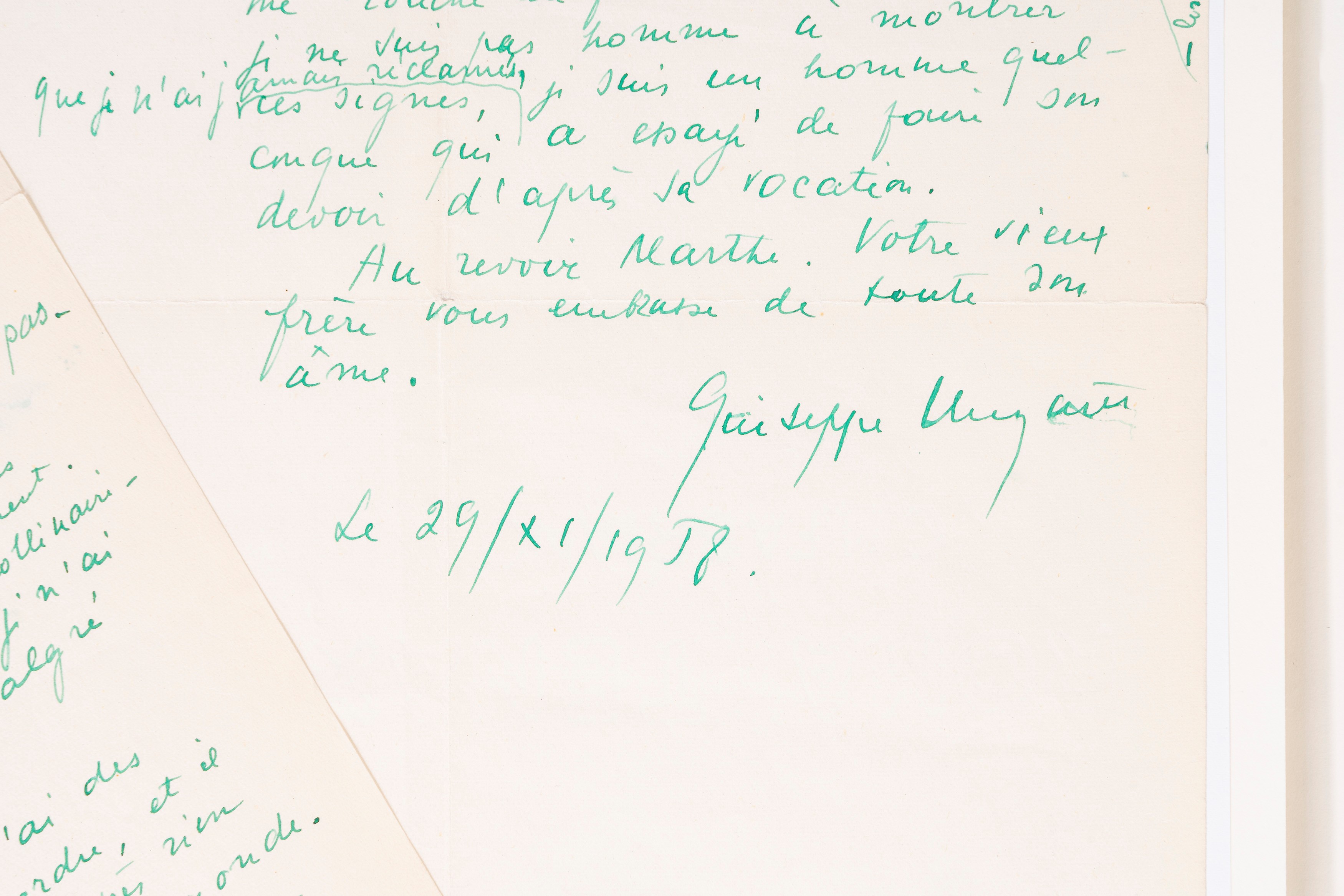 Lettera a Marthe Roux - 2 pp.