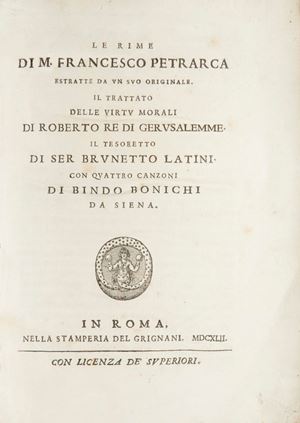 Le rime estratte da un suo originale. Il trattato delle virtù morali di Roberto Re di Gerusalemme...