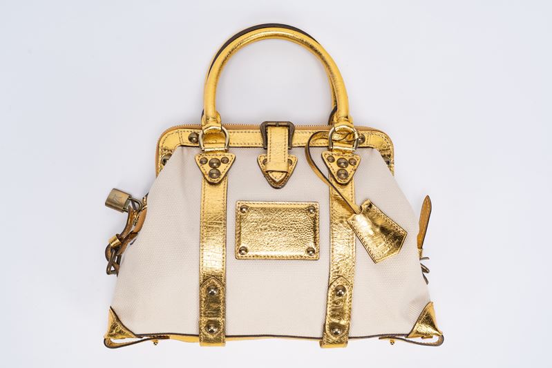 Louis Vuitton - Sac de Nuit, borsa in tela Trianon con profili e doppi manici in pelle