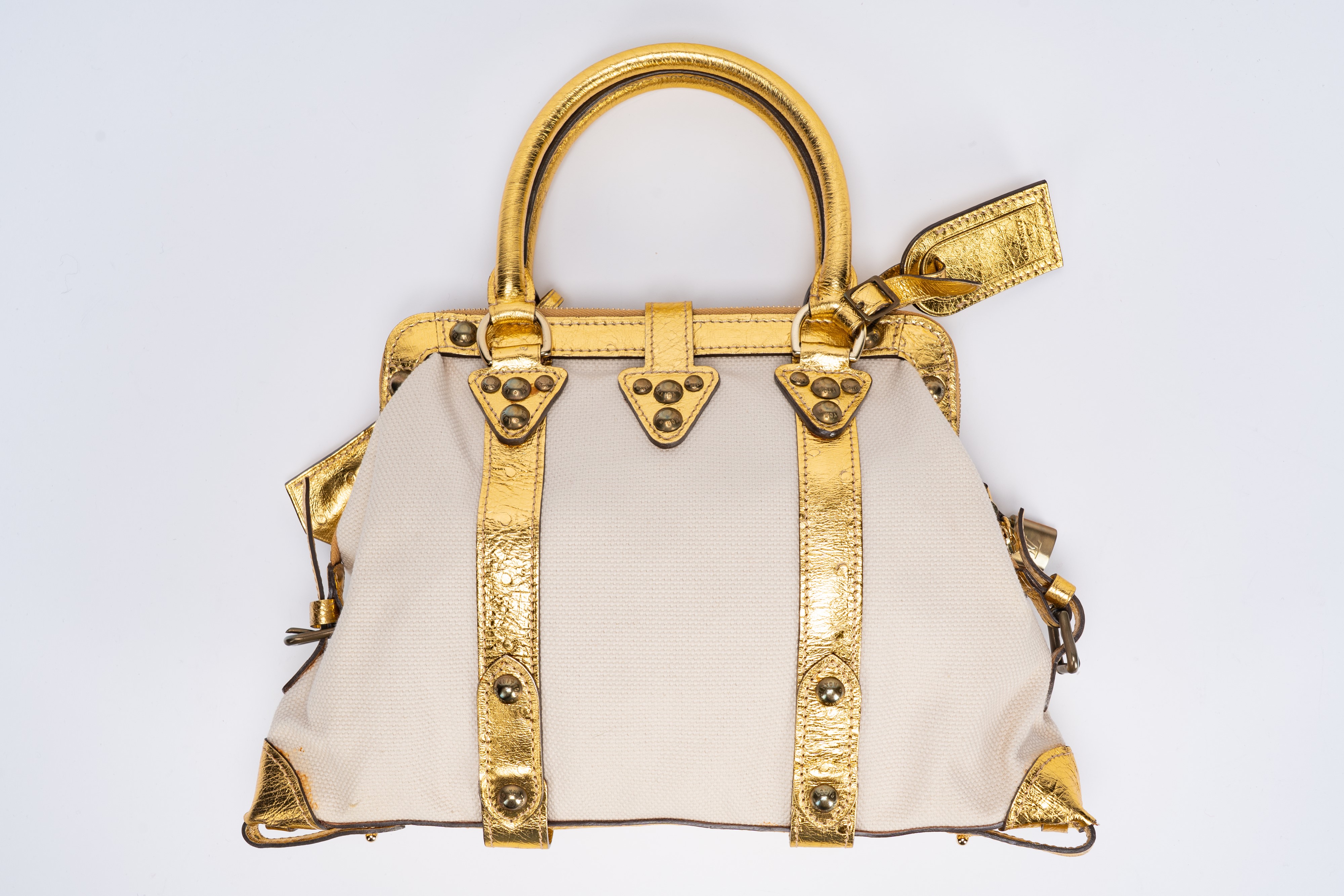 Louis Vuitton - Sac de Nuit, borsa in tela Trianon con profili e doppi manici in pelle