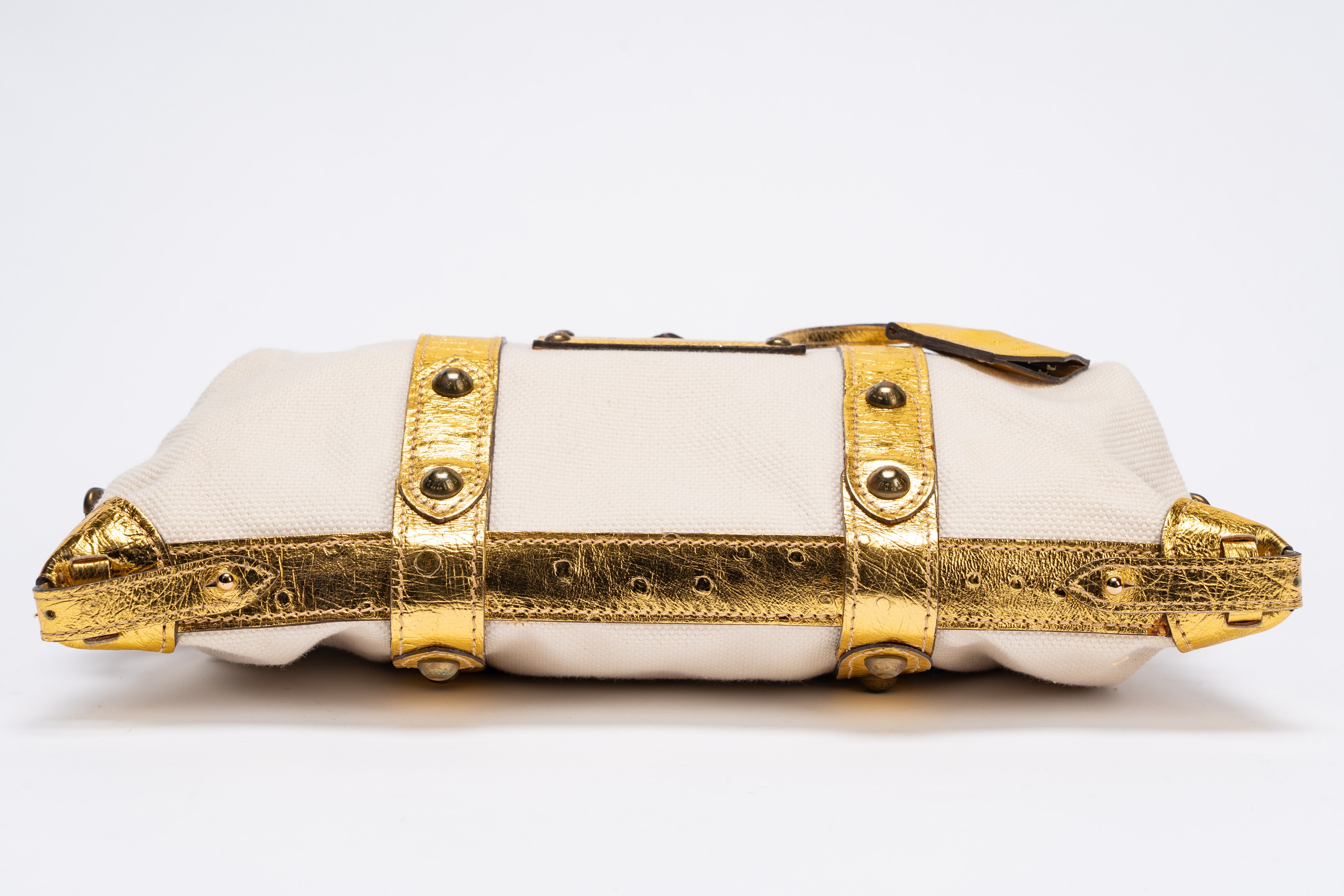 Louis Vuitton - Sac de Nuit, borsa in tela Trianon con profili e doppi manici in pelle