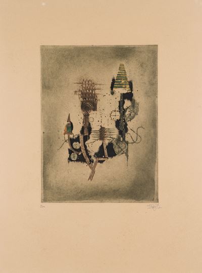 Composizione, acquaforte acquatinta a colori XI/XXX