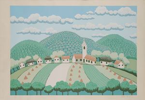 Paesaggio con casette