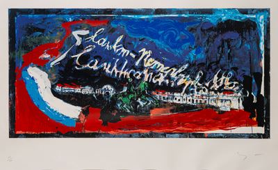 Paesaggio con case, serigrafia a colori (109/200)