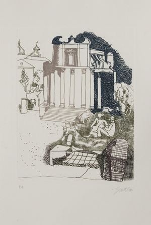 Edizione originale rara e ricercata in tiratura di 150 esemplari, il nostro è il n. 113. Le acqueforti sono giustificate "P.A".
Gambetti -Vezzosi 302.  Postludio