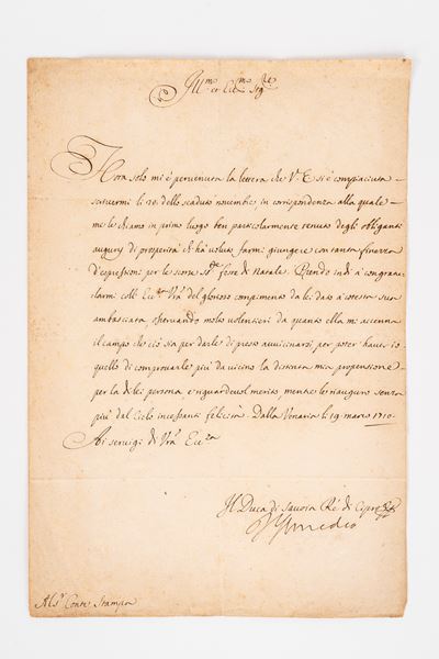 Lettera di cancelleria (1710)