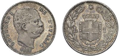Umberto I, 1 lira 1886 (Roma), argento