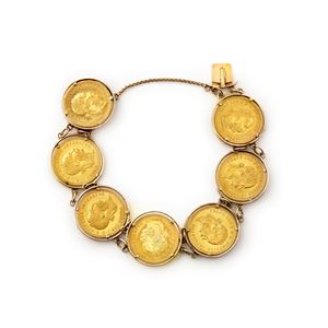 Bracciale con monete in oro