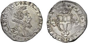 CARLO EMANUELE I (1580 - 1630) - 2 fiorini 1626, Vercelli.
