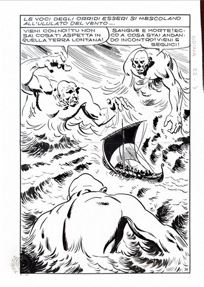 Odina n. 7 (I demoni del mare) – tavola originale, 1971
