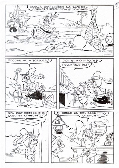 Tavola originale per Nonna Abelarda “La nonna del corsaro nero” (per l’editore Bianconi)