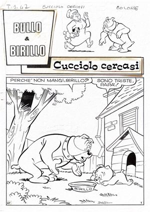 Tavola originale - Bullo e Birillo - Cucciolo cercasi - Bianconi